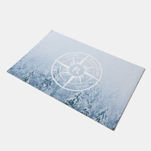Paillasson Aiguille de compas monogramme forêt d'épinette d'h (Incliné)