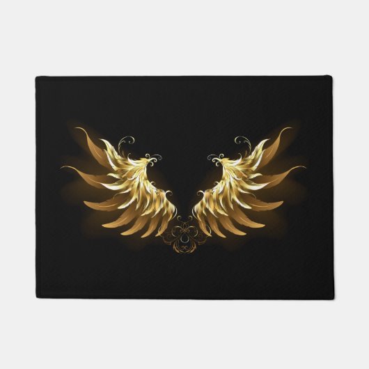 Paillasson Ailes d'Ange d'or sur arrière - plan noir (Devant)
