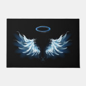 Paillasson Ailes d'angle brillant bleu sur arrière - plan noi (Devant)