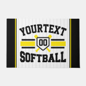 Paillasson AJOUT PERSONNALISÉ NOM Softball Player Varsity Tea (Devant)
