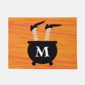 Paillasson Ajouter votre initiale | Sorcière dans un Cauldron (Devant)