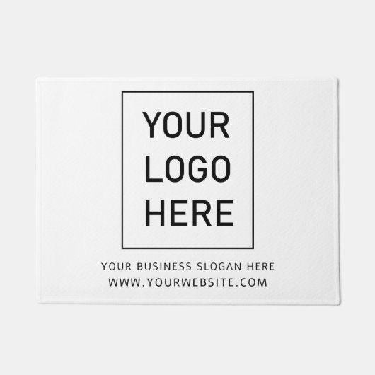 Paillasson Ajouter votre logo et votre texte en noir blanc (Devant)