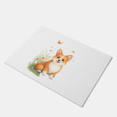 Paillasson Akita Chien avec Fleur et T-shirt Papillon (Incliné)