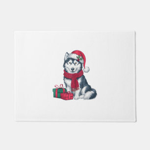 Paillasson Alaskan Husky Chien Fêtes de Noël Père Noël