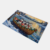 Paillasson Alaskan Malamute Christmas Boat Holiday (Incliné)