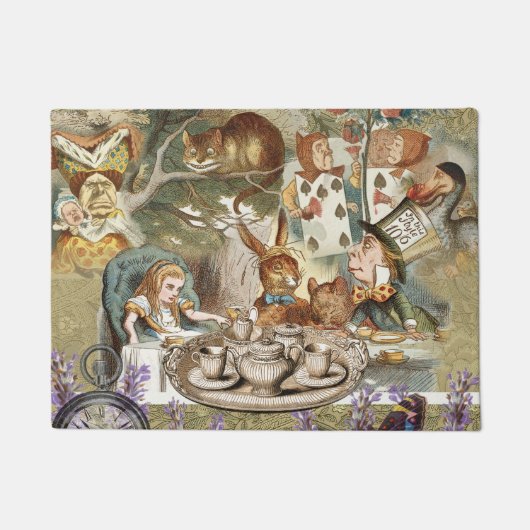 Paillasson Alice Adventures in Wonderland Mad Tea Party (Devant)