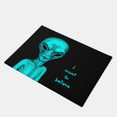 Paillasson Alien gris, je veux croire (Incliné)