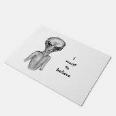 Paillasson Alien gris, je veux croire (Incliné)