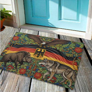 Paillasson Allemagne, drapeau, aigle, sanglier et loup