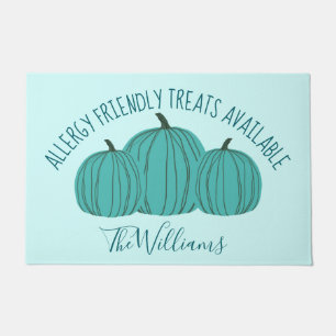 Paillasson Allergy Friendly Trick ou Treat Turquoise Citrouil