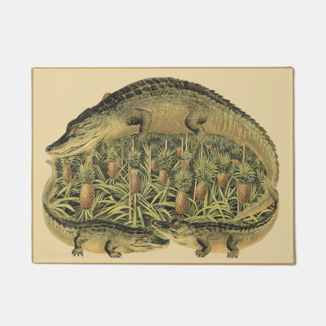 Paillasson Alligators et ananas, Bienvenue, (Devant)