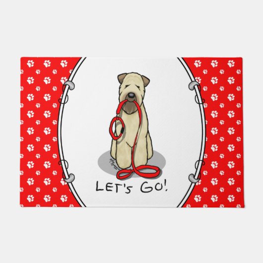 Paillasson Allons-y ! Marche à pied à Terrier Chien (1b2) (Devant)