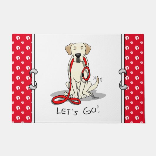 Paillasson Allons-y ! Yellow Labrador Retriever - mignon chie (Devant)