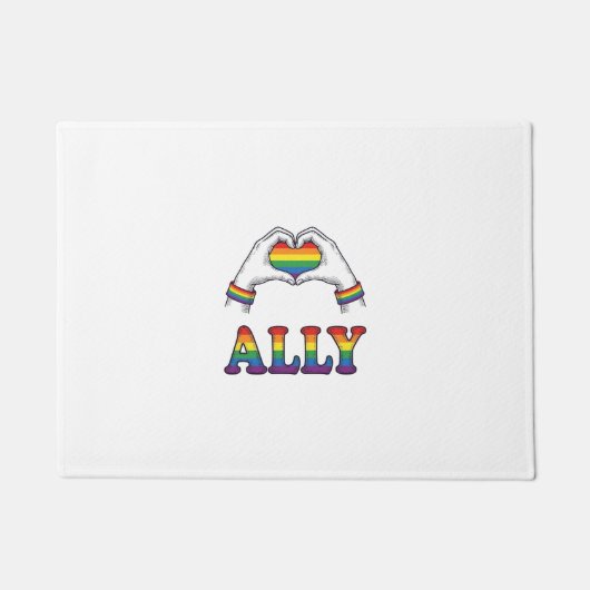 Paillasson Ally Rainbow Hands Heart Vintage Pride Conception (Devant)