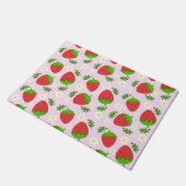 Paillasson Almofada fofa design contínuo morangos fundo rosa (Incliné)