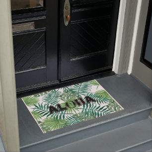 Paillasson Aloha Door Mat, Feuille de palmiers tropicaux