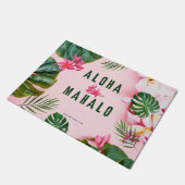 PAILLASSON ALOHA ET MAHALO - VERT ROSE - POUCE MAT (Incliné)