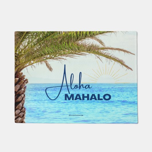 PAILLASSON ALOHA MAHALO - TROPICAL HAWAII DOORMAT - PORTE MAT (Devant)