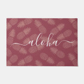 Paillasson Aloha rose Dusty Script Motif ananas simple (Devant)
