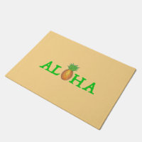 ALOHA Tropical Island Hawaiian Pineappy Door Mat