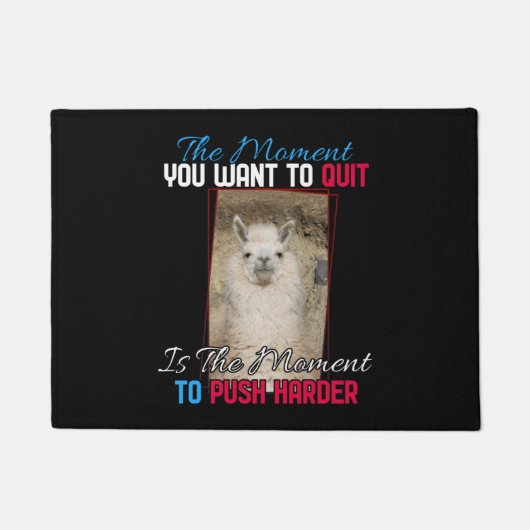 Paillasson Alpaca Llama - Push Harder Encouragement (Devant)