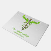Paillasson Alternative Médicale Caduceus Vert Feuilles Blanc (Incliné)