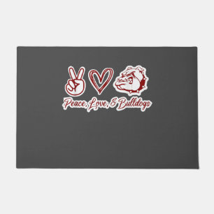 Paillasson Amateurs de Bulldog Bulldog Peace Love Bulldog P