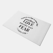 Paillasson Amour Éternel - 1 Jean 4:18 Citation Écriture Art (Incliné)