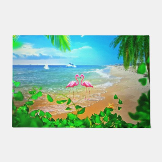 Paillasson Amour Flamant rose (Devant)