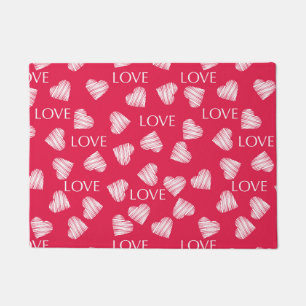 Paillasson AMOUR sans couture Valentines Jour rose rouge blan