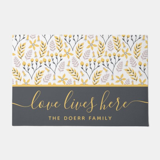 Paillasson Amour Vit Ici Porte Mat (Devant)