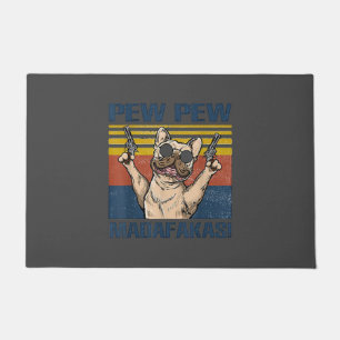 Paillasson Amoureux de les chiens Bulldog Pew Pew Madafakas