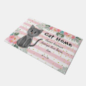 Paillasson Amoureux des chats Cute Kitty Kitten Floral Flower (Incliné)