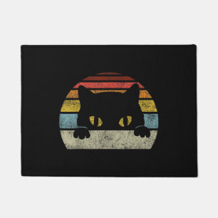 Paillasson Amoureux des chats noir vintage, Chats noirs style