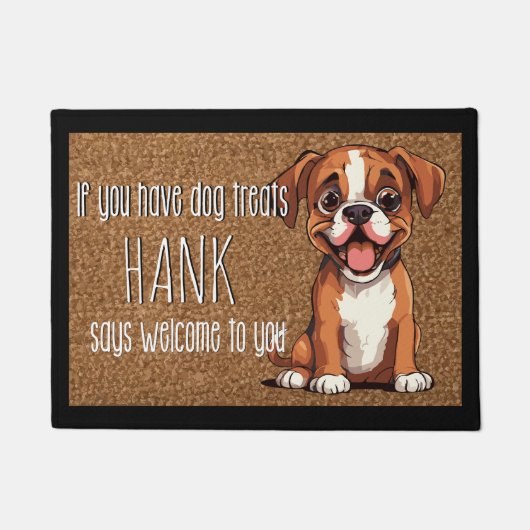 Paillasson Amoureux des chiens Personnalisé Boxer Chien Chien (Devant)