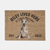 Paillasson Amoureux des chiens personnalisé Whippet (Devant)