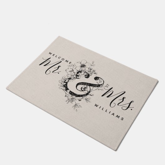 Paillasson Ampersand botanique nouvellement marié M. & Mme Li (Incliné)