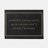 Paillasson Amusant Introvert détendu Noir tendance Simple (Devant)