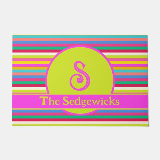 Paillasson Amusant Moderne Bright Stripes Multicolor Maximali (Devant)