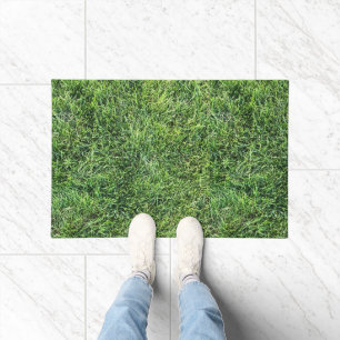 Paillasson Amusante herbe verte vraie texture photo motif pla