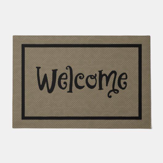 Paillasson Amusement saisonnier Faux de chute Burlap Welcome  (Devant)