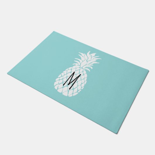 Paillasson ananas blanc monogramme (Incliné)