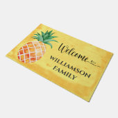 Paillasson Ananas de l'île Aloha Jaune Monogrammé (Incliné)