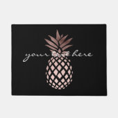 Paillasson ananas tropical d'or rose clair élégant de faux (Devant)