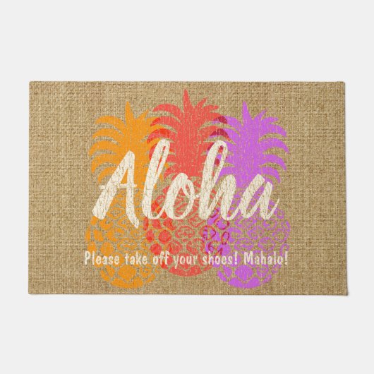 Paillasson Ananas tropical hawaïen de Momona Aloha (Devant)