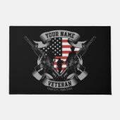 Paillasson Ancien combattant américain personnalisé Fière Vet (Devant)