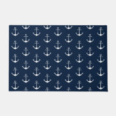 Paillasson Ancrage nautique bleu marine bleu blanc motif mign (Devant)