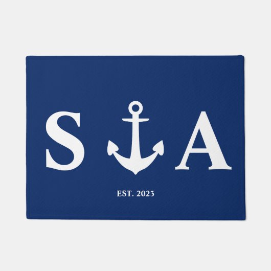 Paillasson Ancre Lettres monogrammes (Devant)