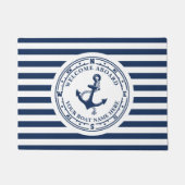 Paillasson Ancre nautique Compass Striped Boat Name (Devant)