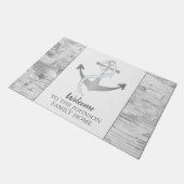 Paillasson Ancre nautique voile Nom de famille Grey Welcome (Incliné)